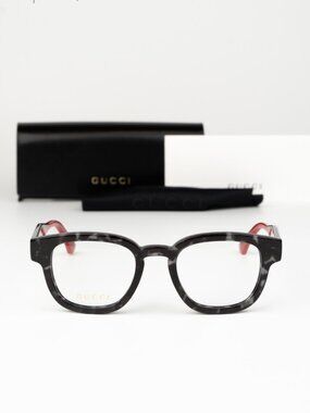 Gucci Men Eyeglasses Grey Havana Demo Square GG1992O 002 NEW AUTHENTIC
